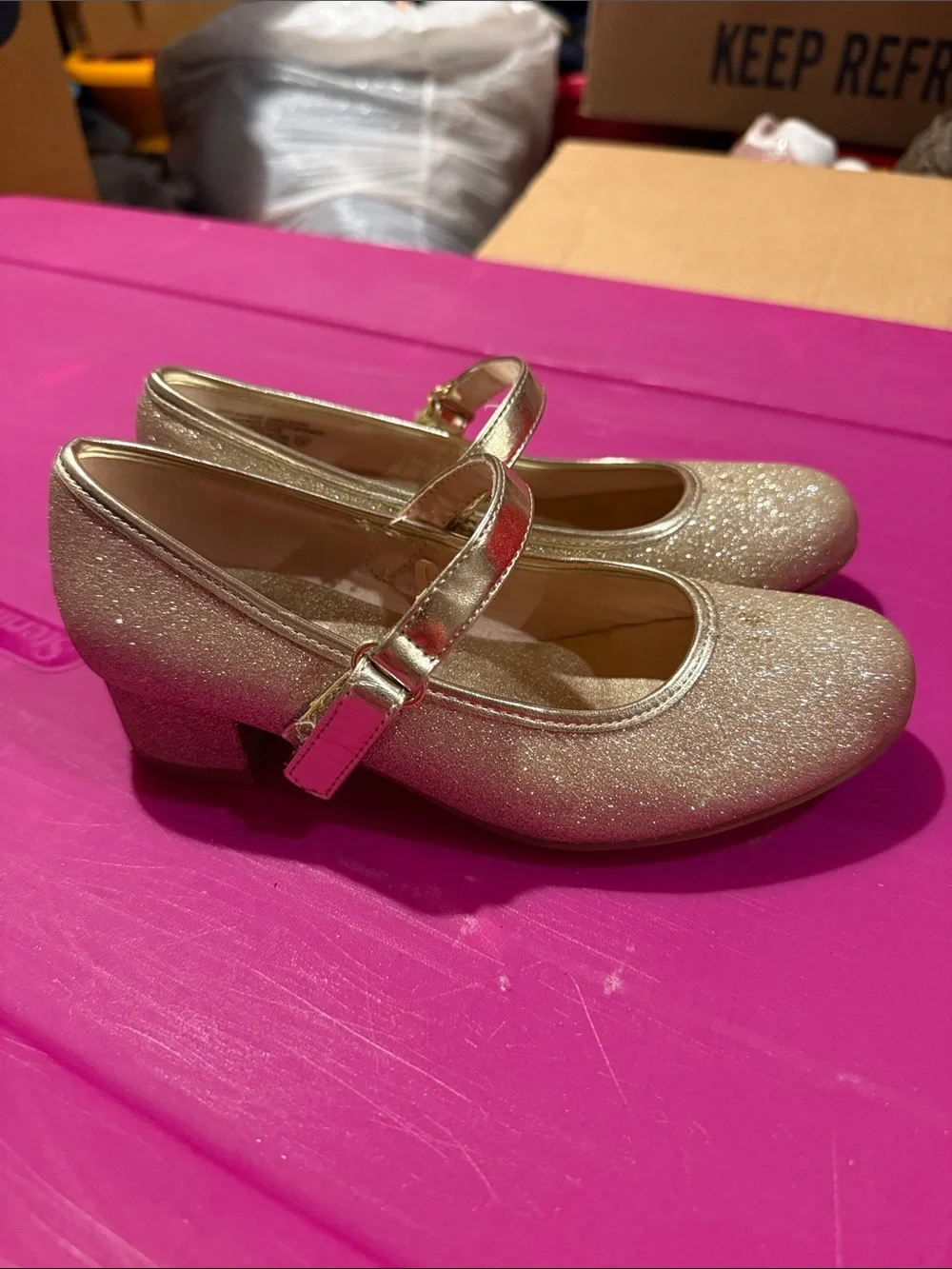 Girls Sparkle Mary Jane Dress Shoes - Gold